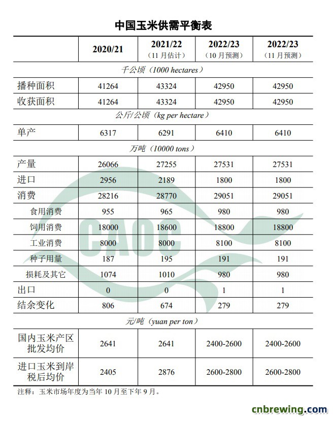 11玉米月报